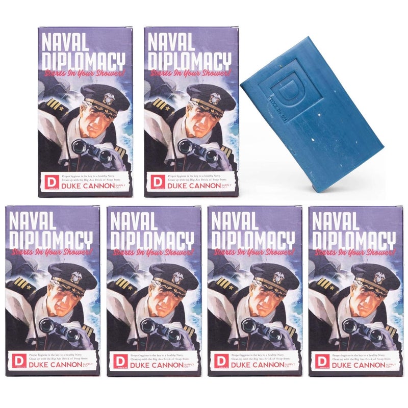 Duke Cannon Supply Co. Big Brick of Soap Bar for Men - Superior Grade, Extra Large, All Skin Types, 10 oz (6 Pack) (NAVAL DIPLOMACY, 10 oz (Pack of 6))